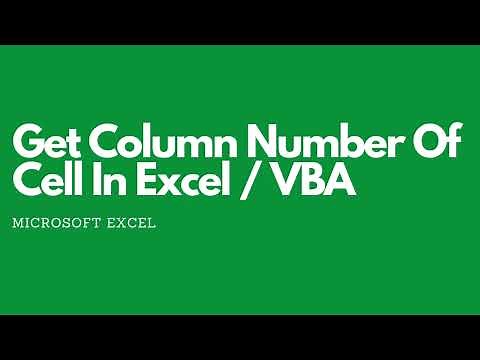 How To Get Column Number of Cell In Excel Using VBA