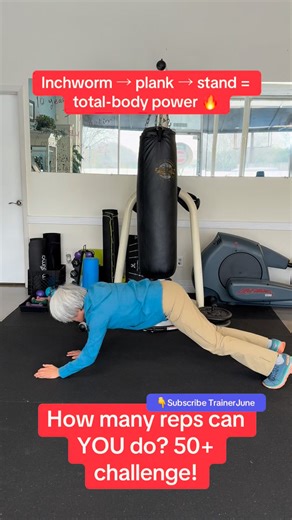 💪 50 Full-Body Challenge Try this move: Inchworm to Forearm Plank and Back ➡️ Start standing tall ➡️ Walk your hands forward into a forearm plank ➡️ Hold for a moment, then walk back to standing ➡️ That’s one rep — how many can you do? Challenge yourself! ✨ Why this exercise is important: ✔️ Strengthens core and shoulders ✔️ Improves balance and coordination ✔️ Builds flexibility in hamstrings and spine ✔️ Boosts confidence in everyday movements Move slow, stay controlled, and listen to your bo