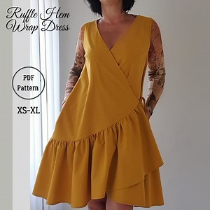 Loose Fitting Wrap Dress PDF Sewing Pattern / Cotton Dress / Video Tutorial - Etsy