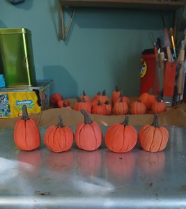 Polymer Clay Pumpkins: Handmade Fall Decor (set of 2) - Etsy