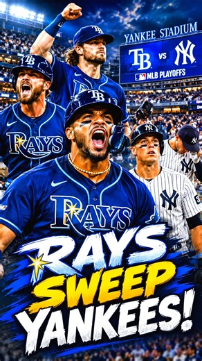 Rays Sweep Yankees! 😱🔥 #shorts #mlb #mlbplayoffs #baseballshorts