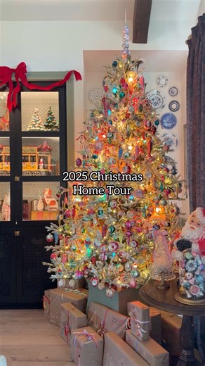 2025 Christmas home tour - and the FINAL tally of ornaments on our tree 😜 it’s safe to say this is my favorite year of Christmas decor yet! Color, joy, and vintage galore! 🥰🎄Merry Christmas Eve Eve friends! . . , #vintagehome #vintagedecor #vintagechristmasdecor #vintagechristmas #christmashome | Ana at Sunrise Valley Farm Co.