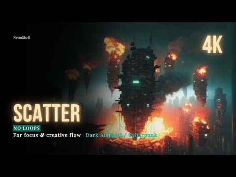 SCATTER [4K] — Dark Ambient for Focus / Cyberpunk Visual Album (24-min, No Loops) | NeonShell 02