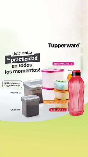 🤩 Encuentra la versatilidad en nuestros productos que son ideales para llevar a cualquier parte, conservar alimentos o preparar delicias en tan solo segundos. La practicidad con productos para ahorrar tiempo, dinero y esfuerzo en almacenamiento de alimentos y facilidad de llevar a donde quieras tus bebidas con seguridad 😍. 🤩 ¡Haz tu vida más fácil y práctica con Tupperware! 🤩 Conoce más productos en nuestro perfil #EcoTwist #Modular #ModularOrganizador #Tupperware #TupperwareColombia #Cocina