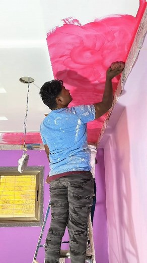 Smoke Texture Design For Pop Ceiling How To Create #texture #painting #pop #reels | Vinod Kumar Varma