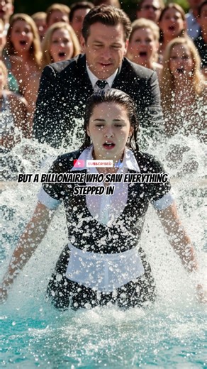 Waitress Pushed Into Pool, Everyone Laughed, Then a Billionaire Steps in, Left Everyone Stunned