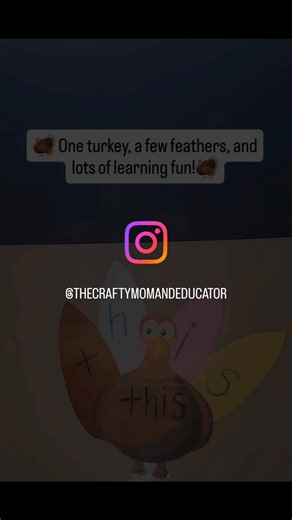 🦃Hi guys! Today, we practiced name building and sight words with this fun turkey and feather activity! The kids loved matching the letters to build their names and sight words. 🦃🦃You can also turn this activity into a math lesson. Save this idea and follow for more learning fun! #thanksgiving #namerecognition #sightwords #handsonlearning #learningthroughplay | The crafty mom and educator
