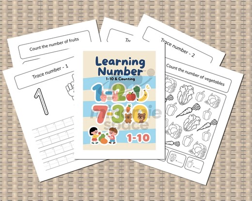 Number Tracing Worksheet 1-10 – Preschool Math Counting Maze (digital Download) - Etsy