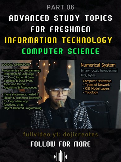 Advance Study for 1st Year | Part 006 #LearnToCode #CodingForBeginners #100DaysOfCode #CodeNewbie #DevLife #SelfTaughtDeveloper #CodingJourney #ComputerScience #TechEducation #DigitalSkills #SoftwareDevelopment #WebDevelopment #LearnProgramming #TechSkills #OnlineCodingCourses #STEMEducation #FutureSkills #ComputerLiteracy #DigitalLearning #BSIT #BSCS #BSIS #BSDataScience #BSSE #BSCyberSecurity #BSECE #BSCpE #BSTechVoc #BSMATHCOMSCI
