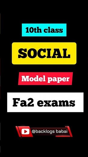 10th class FA2 SOCIAL model papers 2026 // ‪@backlogsbabai1797‬ //