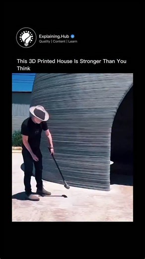 Explaining Everything on Instagram: "The video demonstrates how additive manufacturing (3D printing) can now produce complete, structurally durable homes at scale, with benefits like significantly reduced material waste, lower labor requirements, faster construction times, and greater affordability. It's presented as a promising solution to global housing shortages, rapid urbanization, and sustainable building needs. Visuals likely include time-lapse footage of the massive robotic printer extrud