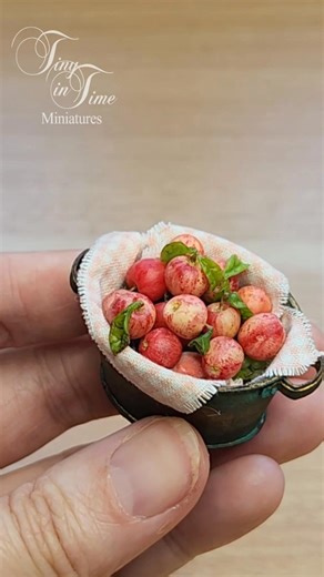 New set of tutorials!! Part 1 - Making buckets out of cardboard and painting with base coat - Available on YouTube now https://youtu.be/O0b63ZSjiSY Part 2 - Painting the buckets in various stages of age/distress and disrepair - due out on Wednesday Part 3 - Make Apples using polymer clay - coming soon Part 4 - Making the cloths and bring it all together - coming soon #dollshouseminiatures #polymerclay #miniaturefood #polymerclayartist | Tiny in Time Miniatures