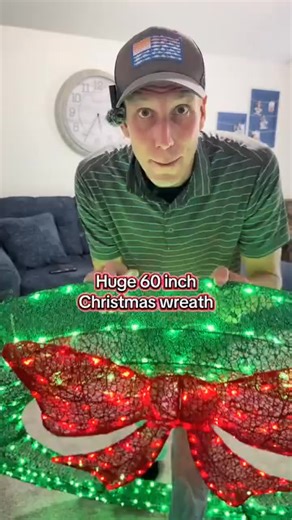 🎄 Pre-lit Large Christmas Wreath – Light Up the Night with Holiday Magic! Make your home the merriest on the block with this stunning 60-inch outdoor wreath, pre-decorated with 400 warm white LEDs and a classic red bow. 🌟 Why It’s a Holiday Must-Have: ✅ 60-Inch Grand Size – Makes a statement on any door, garage, or balcony ✅ 400 Warm White LEDs – Pre-lit and ready to glow right out of the box ✅ Remote Control & Timer – Easy to operate from inside; 6H ON / 18H OFF auto cycle ✅ All-Weather Durab