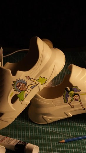 Multiversal RickandMorty Custom ZudioClogs!🎨✨ #Shorts #CustomKicks #SneakerCustomization #DIYFashion