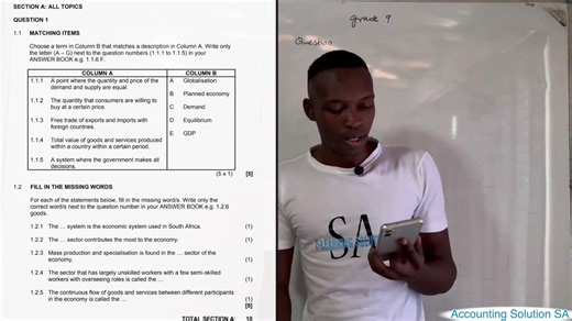 Grade 9 EMS Term 1 Test Paper Guidance