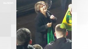 Yes, that is Delia Smith leading the chants outside Carrow Road after Norwich City cruised back into the Premier League. Fans Jacob and Joe, from Canary Cast, said it was a special moment in a special season. More here: https://www.itv.com/news/anglia/2021-04-18/delia-leads-chants-outside-carrow-road-as-norwich-city-fans-toast-promotion | ITV Anglia