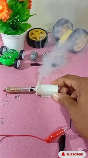How to make mini smoke machine😱😱😱 #dcmotor #experiment #smoke#youtubeshorts