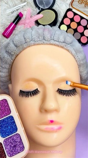 ASMR Satisfying with Unboxing & Review Mannequin Makeup things Sounds Video Fast No talking Purple