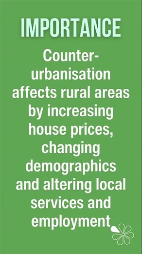 60 Second Geography | AQA A-Level Geography | Counter-Urbanisation (CUE 5)