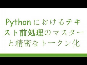 Pythonにおけるテキスト前処理のマスターと精密なトークン化