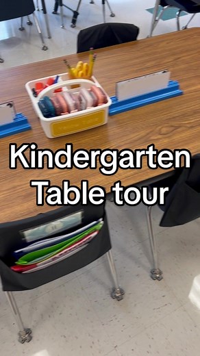 Kindergarten table tour! This is the BEST table and chair setup i've found for kinder name tag holder from @Really Good Stuff