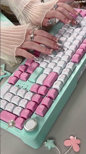 Keychron J3SE Wireless Custom Mechanical Keyboard | Tiffany Blue x Pink | Relaxing typing ASMR