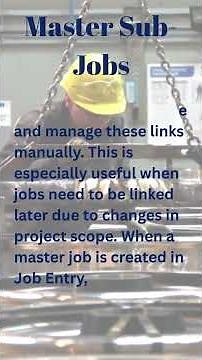 SYSPRO Master Sub-jobs