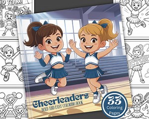 Cheerleader Coloring Book: 33 Kawaii Designs (digital Download) - Etsy