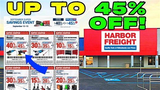 Harbor Freight Sale Up to 45% Off!