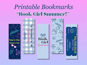 Book Girl Summer Bookmarks: Beach Reads Theme (digital Download, PDF Set) - Etsy UK