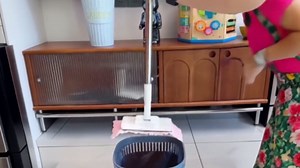 Mini Mop – Cloth Changing Mini Mop, Hands-Free One-Press Design, Dry & Wet Use, 360° Rotating Head, Extended Design, with Cleaning Cloth & Mops Clip, for Whole-House Cleaning (White 28in)