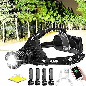 LED Rechargeable Head Lamp P70 Super Bright USB Rechargeable Headlamp Flashlight for Adults, High Lumens headlamp for Camping Hunting Headlamp Caving Running