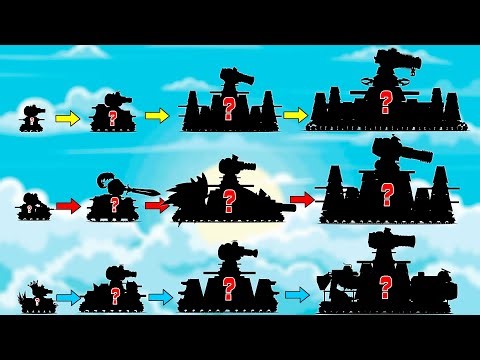 All series - KV-44 all hybrid evolutions and leveling + BONUS: Cartoons about tanks