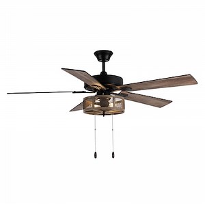 River of Goods 52-in Distressed brown with Farmhouse barnwood and light driftwood Blades Downrod or Flush Mount Ceiling Fan With Light and Pull Chain Included 5 -Blade Lowes.com