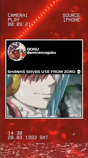 Shanks Saves Uta from zoro 💀 #dragonballz #dragonballsuper #anime