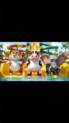 Funny Animal Water Slide Challenge!