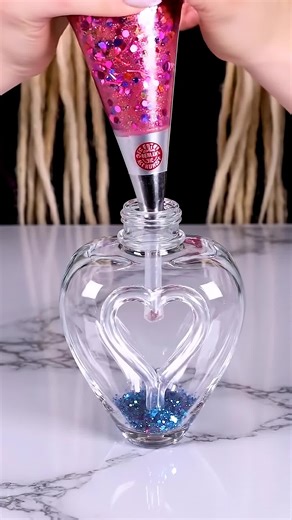 Pink glitter nail polish color trend asmr glass love heart bottling. Relaxing Beauty GRWM Vibes #nailpolish #asmr #aiasmr #asmrsounds #4u