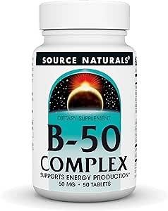 Source Naturals B-50 Complex, Supports Energy Production* - 50 mg -50 Tablets