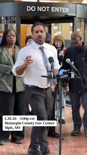 1.20.26 3:00p cst Hennepin County Government Center Minneapolis, MN, USA Answering a question from press about Trump criminalizing protesters. Press Conference Protesters Demand Pastor David Easterwood Resign Over ICE Leadership Conflict, Renee Good Killing, and Federal Intimidation