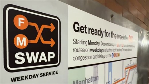 F and M subway trains to swap routes starting Monday: What riders should know