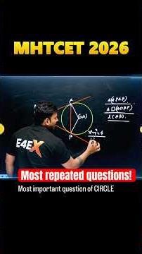 Circle Most Important Points for JEE & MHT-CET | Sure Marks Concepts #mhtcet2026