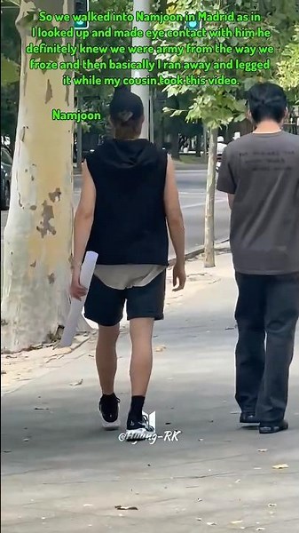 🤣ARMY Froze in Shock After Suddenly Seeing RM in Madrid💜