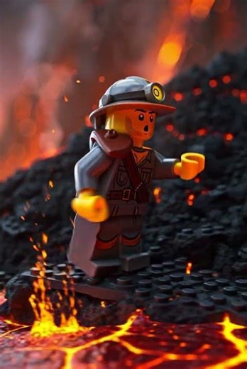 LEGO LAVA SURVIVAL! 🌋💥Heat Rising • Danger Closing In ⚡😳 #shorts