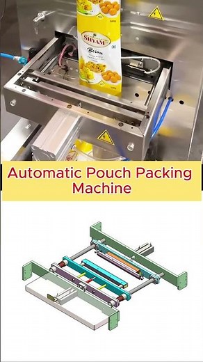 High-Speed Pouch Packing Machine Satisfying Process #solidworks #factory #packaging #Automation
