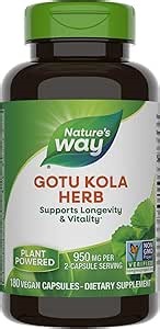 Nature's Way Premium Herbal Gotu Kola Herb 950 mg per Serving 180 VCaps