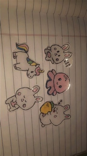 cute stickers ✨️ #craft #papercraft #diy #easy #homemadepapercraft #shorts