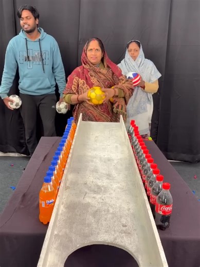 Family Ball Roll Challenge - Cold Drink Game