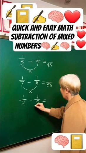 quick and easy math subtraction of mixed numbers #math #mathematics #education #shortsfeed #shorts