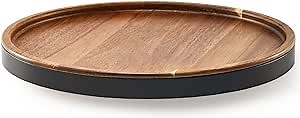 Lazy Susan Wood Lazy Susan Organizer Lazy Susan for Table Round Rotating Turntable Spice Organizer Lazy Susan for Kitchen Countertop or Dining Table. (Acacia Wood 11.8-inch)
