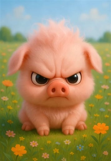 Cute Angry Pig Characters in Adorable Cartoons